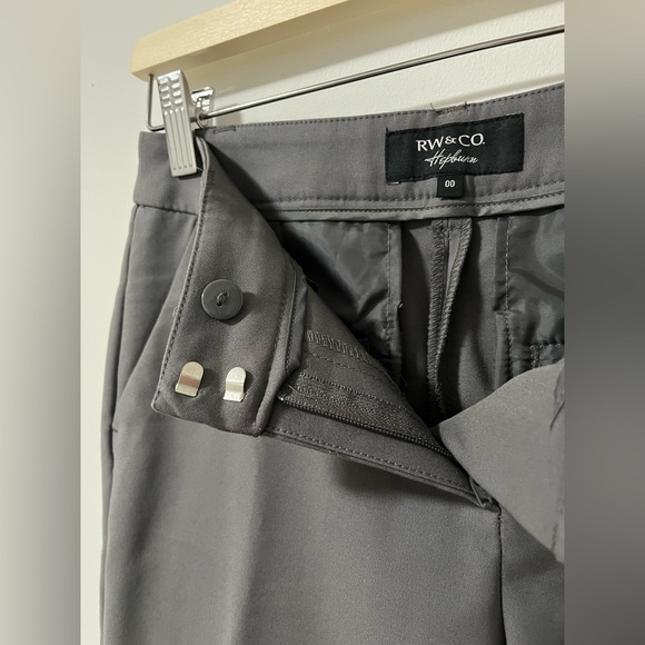 RW&Co Hepburn Grey Trousers Straight Slim Leg Pants - Picture 6 of 10